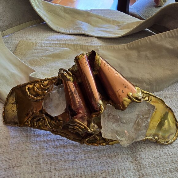 Fancy Nancy - Vintage Belt with Beautifully Detailed Metal Work & Large Quartz - Picture 2 of 10